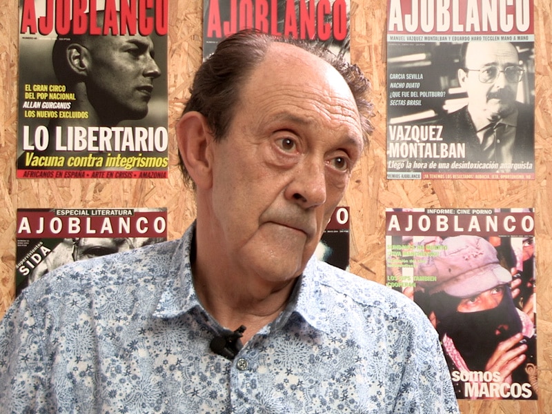 Publisher of Ajoblanco, Pepe Ribas, speaks to the Catalunya Barcelona Film team.