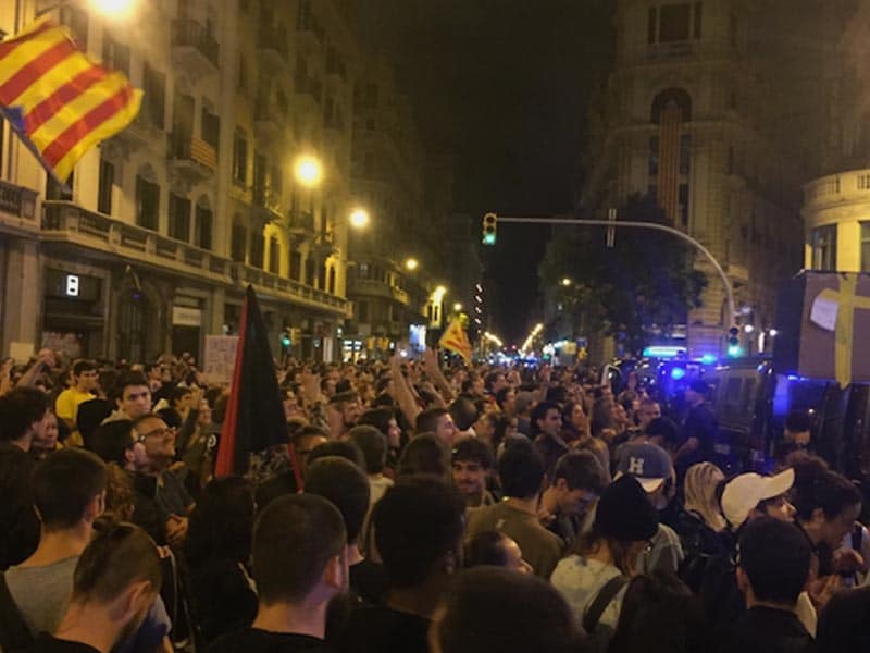2017 - Protests on Via Laietana during Spain's Constitutional Crisis