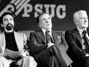 1977 - 4th PSUC Congress, w_ Antoni Gutiérrez Diaz, Santiago Carrillo