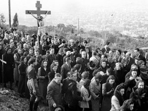 1940 - Saint Christi procession on Barcelona's Montjuïc.