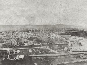 Skyline of Barcelona from Montjuïc. 1860