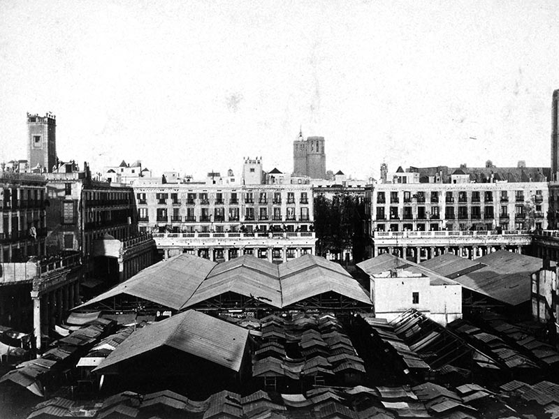 1874 - Top view of the Boqueria, or Sant Josep market.
