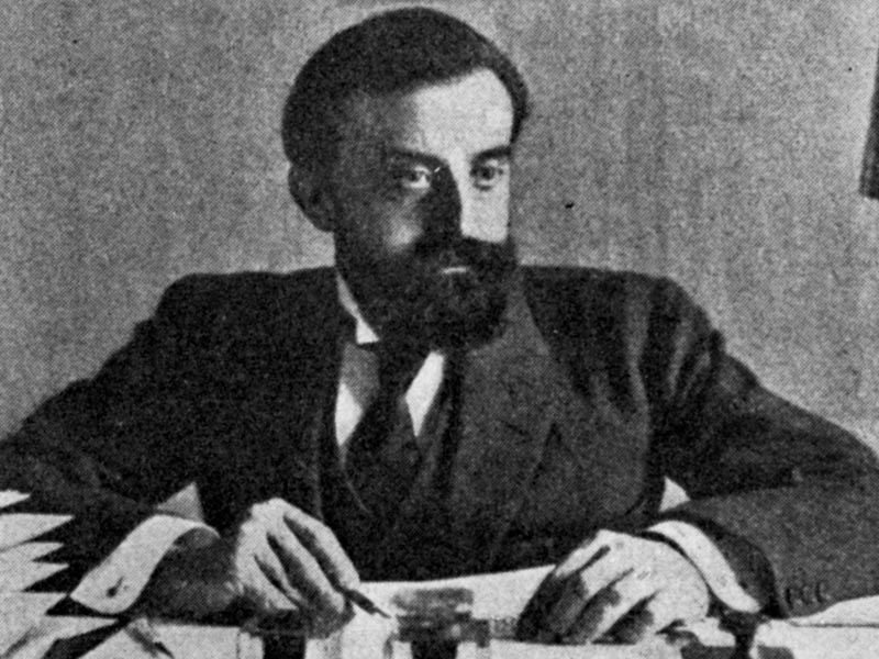 1920 - Francesc Layret, a victim of Pistolerisme, seated at his desk in Barcelona