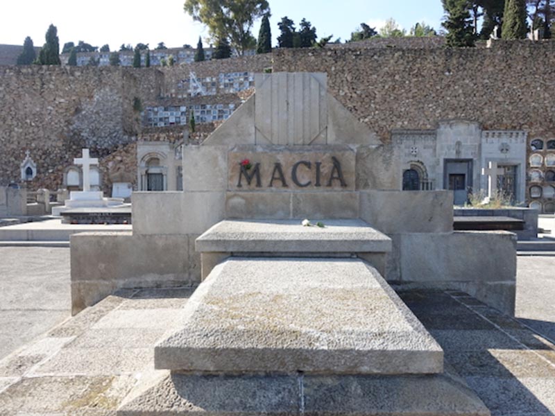 Gravesite of Francesc Macià in cemetery on Montjuïc in Barcelona