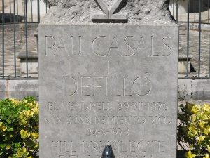 Tomb of Pablo Casals in Vendrell cemetery in Catalonia