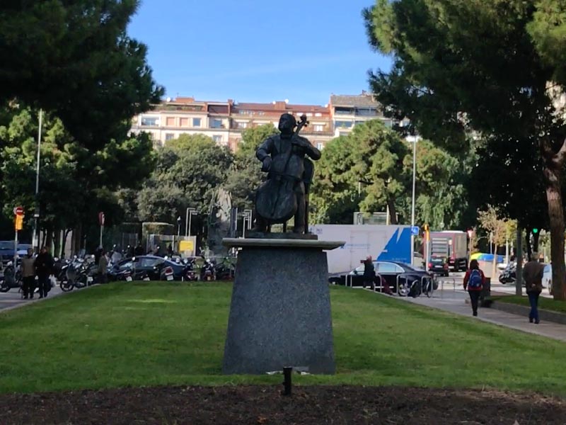 Statue of Pau Casals on Barcelona's Avinguda de Pau Casals